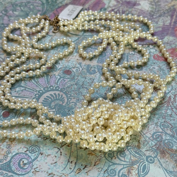 J. CREW Factory Faux Pearl Necklace Ivory Four Strand NWOT - Picture 1 of 9